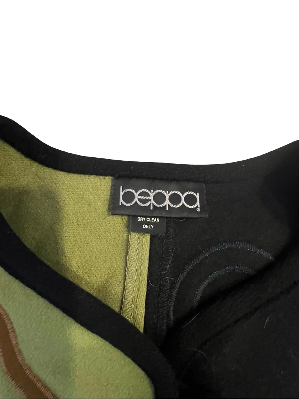 Vintage Beppa 100% Pure Wool Colorblock Abstract Cropped Jacket Size M
